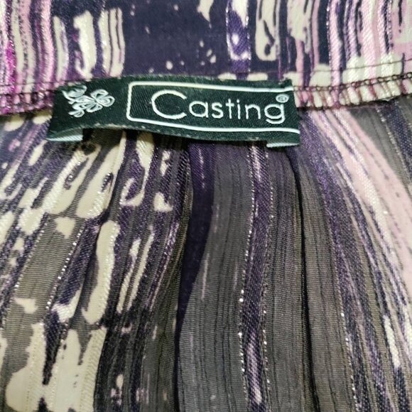 Casting Elegant Pink Black Abstract Print Blouson Mini Dress Women's Size 2 - Picture 4 of 8